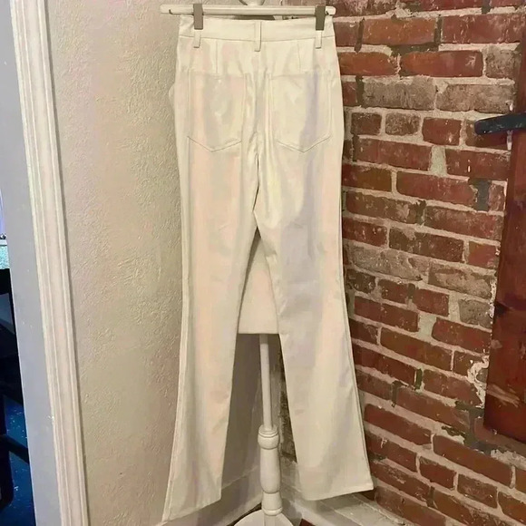 WeWoreWhat Ivory High Waist Croc Ankle Flare Pants‎ Size 24 - Picture 7 of 9
